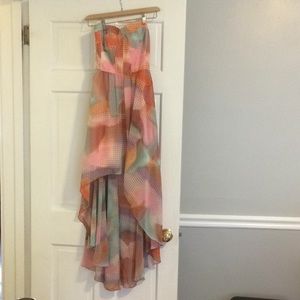 Guess High low strapless dress